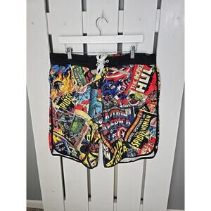 Marvel Comics Swim Board Shorts Men XL Pool Spiderman Captain America‎ Hulk